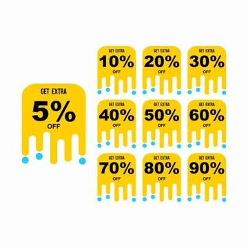 Get Extra  Percent Discount - Label Banner Stock Illustration