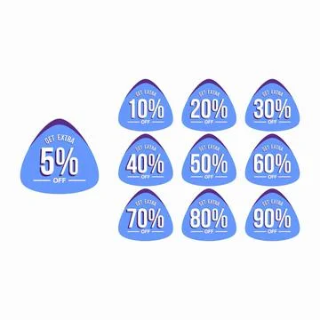 Get Extra  Percent Discount - Label Banner Stock Illustration