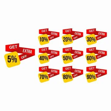 Get Extra  Percent Discount - Label Banner Stock-Illustration