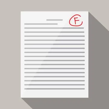 Get F for the exam  , vector design for education. Stock Illustration