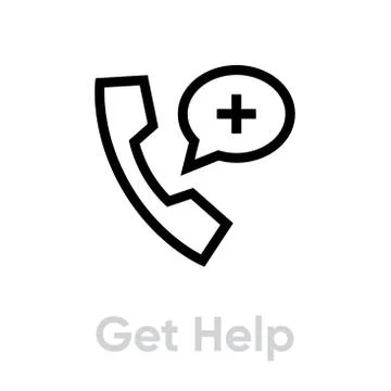 Get Help Protection measures icon. Editable line vector. Stock Illustration