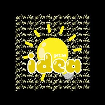 Get an idea writing with light bulb. Suitable for logo print Stock Illustration