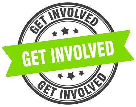 Get involved stamp. get involved label on transparent background. round sign Stock Illustration