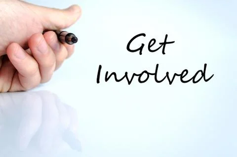 Get involved text concept Stock Photos