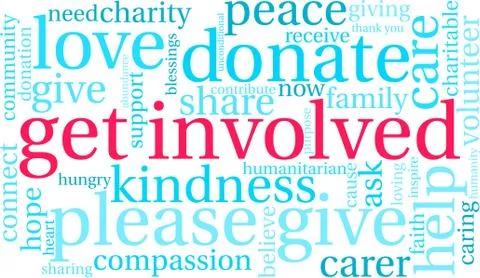Get Involved Word Cloud.Get Involved Word Cloud Illustrazione stock