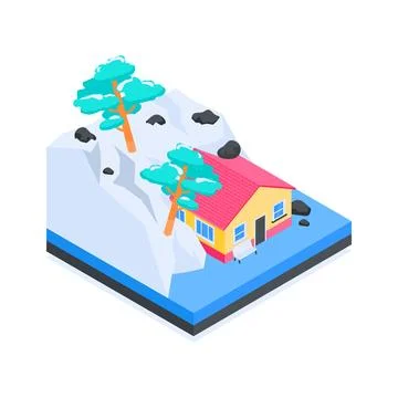 Get this isometric illustration highlighting rapid cloud data processing and Stock Illustration