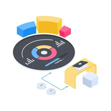 Get this isometric illustration representing artificial intelligence computing Illustrazione stock
