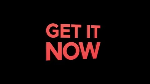 Get it now 3D text looped animation word on super discount offer Video stock 313665237