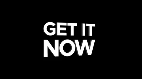 Get it now 3D text looped animation word on super discount offer Stock Footage 313665245