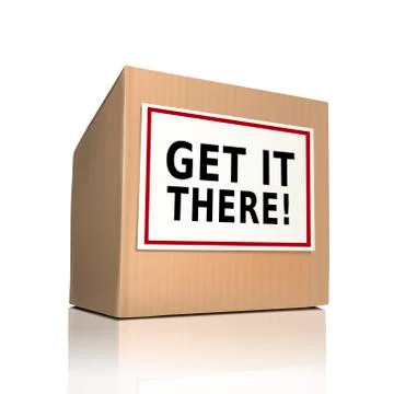Get it there on a paper box Illustration