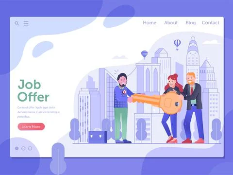 Get Job Offer and Relocation Opportunity Concept Stock Illustration