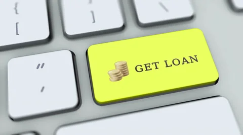 Get Loan button on computer keyboard. Key is pressed Stock Footage 35646314