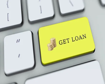 Get Loan button on computer keyboard. Key is pressed, click for HD Stock Footage 35647903