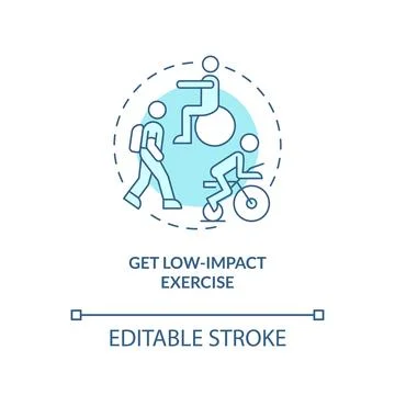 Get low-impact exercise turquoise concept icon Stock-Illustration