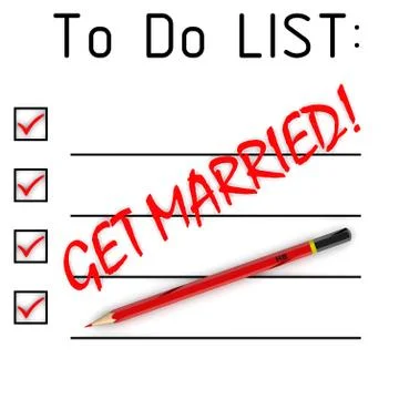 Get married! To do list 스톡 일러스트