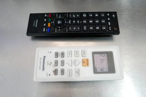 Get moment for remote control panasonic and toshiba Stock Photos