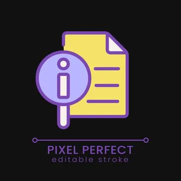 Get more information pixel perfect RGB color icon for dark theme Illustrazione stock