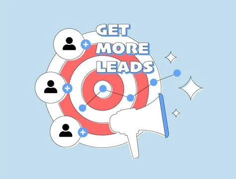 Get more leads with effective lead generation strategies. Improve lead quality Stock Illustration