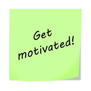 Get motivated 3d illustration post note reminder with clipping path Stockillustratie