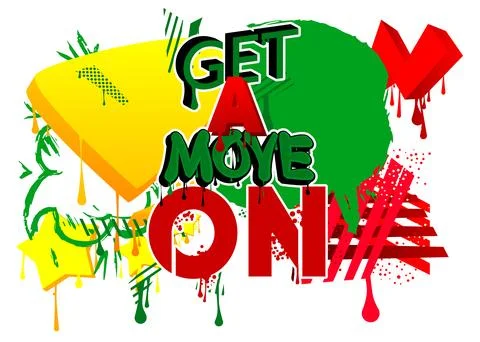 Get a move on! Graffiti tag. Abstract modern street art decoration performe.. Ilustración de archivo
