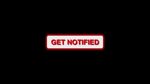 Get notified text button bar with red neon outline frame box. Website newsl.. 스톡 동영상 337023201