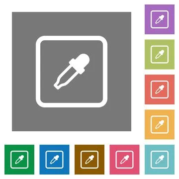 Get object color square flat icons Illustrazione stock