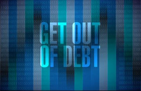 Get out of debt binary sign concept 스톡 일러스트