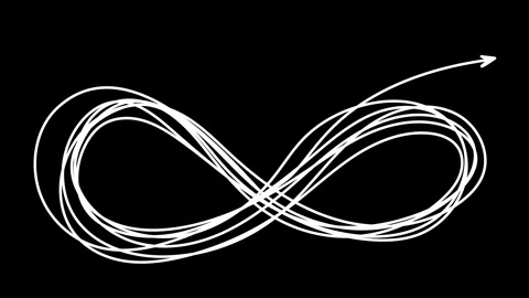 Get out of the endless loop - single line animation Stock Footage 297236809