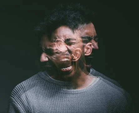 Get out of my head. Studio shot of a young man experiencing mental anguish and 스톡 사진