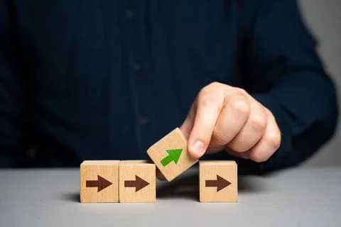 Get out of the paradigm. Change of plans. Come up with an better idea. Insigh Foto stock