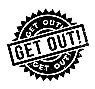 Get Out rubber stamp Stock Illustration