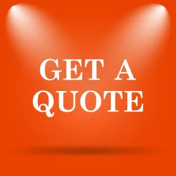 Get a quote icon. Internet button on orange background.. Illustration