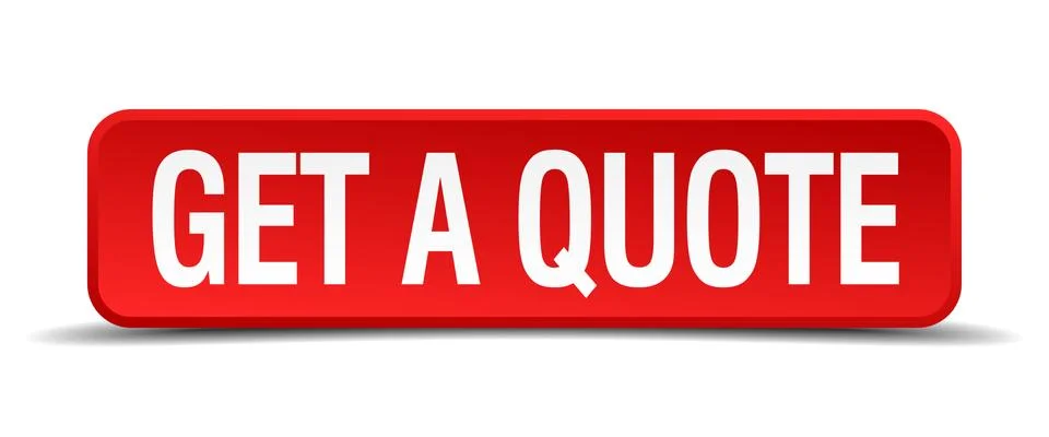 Get a quote red 3d square button on white background Illustration