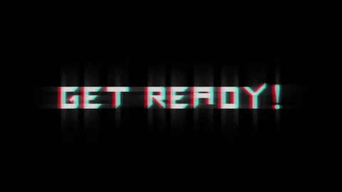 Get Ready Animated text with glitch Effect. Stock Footage 250071530