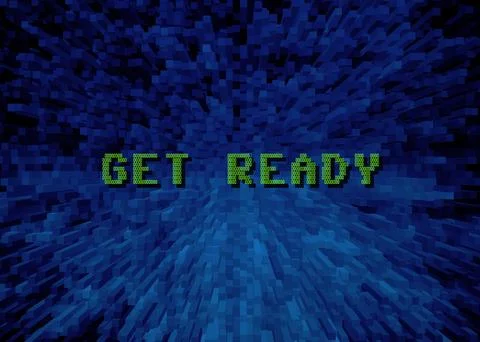 Get ready binary text block world イラスト素材