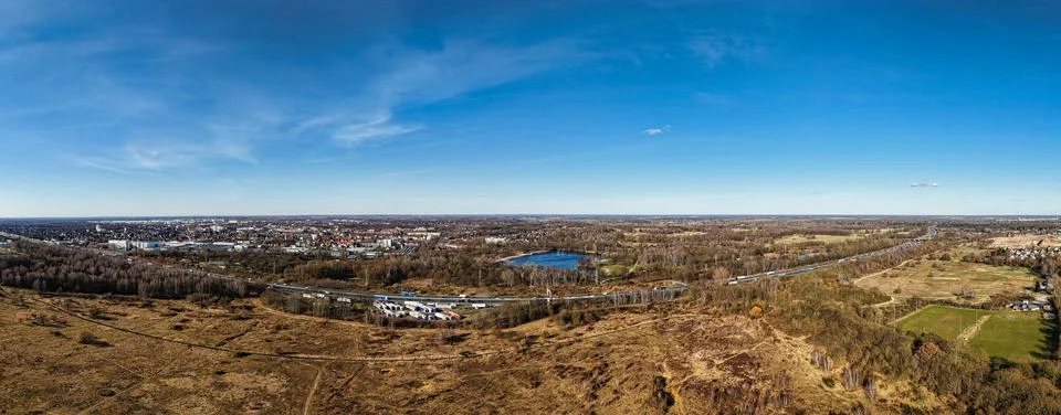Get ready for a breathtaking panoramic view of a stunningly scenic landscape Stock Photos