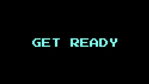 Get Ready Flashing Retro Text Animated on Black Background Stock Footage 247823856
