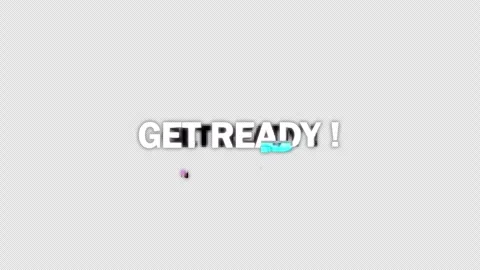Get Ready Glitch Text Animation. Glitch screen overlay video Stock Footage 246337913