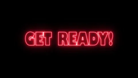 Get Ready glowing neon text animation Stock Footage 277014328