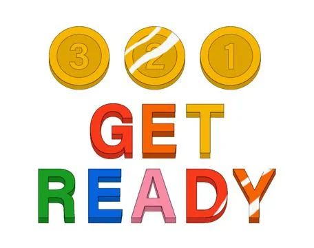 Get ready icon isolated in white background Stock Illustration