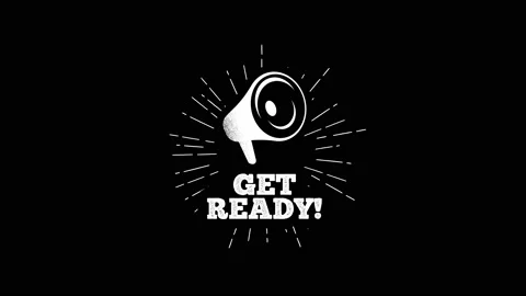 Get ready megaphone - hand drawn badge animation Stock Footage 221937159