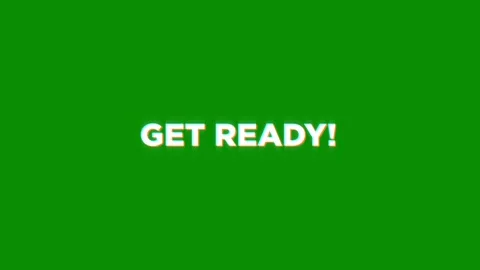 Get ready motion text loop animation with glitch background effect Stock Footage 313435676