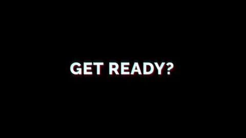 Get ready motion text loop animation with glitch background effect Stock Footage 313435678