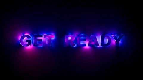 Get Ready Neon Gradient Highlight Text with Futuristic Luminous Motion. Loo.. Stock Footage 320163759