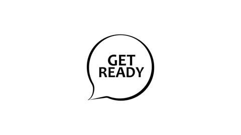 Get ready sign on white background Stock Footage 287937229