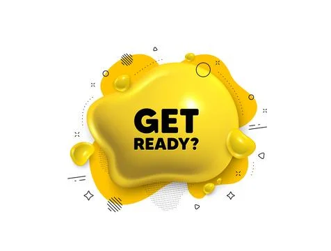 Get ready symbol. Special offer sign. Abstract liquid 3d shape. Vector Stock Illustration