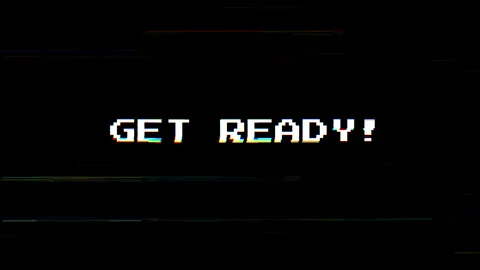 Get ready text animation with glitch and 8bit style. Stock Footage 311903172