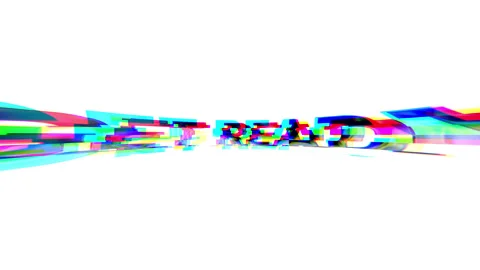 Get Ready Text animation in a glitchy 8bit font Stock Footage 314569209