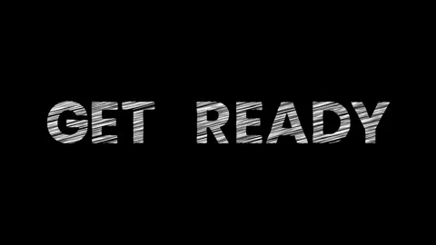 Get Ready text with dynamic scribble hand drawn typography animation Stock Footage 346277387