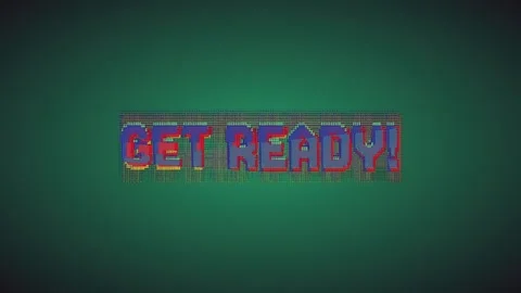 GET READY text glitch animation Stock Footage 277023626